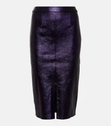 Carmen metallic leather midi skirt Carmen metallic leather midi skirt