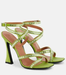 Carre embellished satin sandals Carre embellished satin sandals