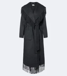 Carrie fringed wrap coat