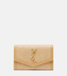 Cartera con cadena Uptown de rafia Cartera con cadena Uptown de rafia