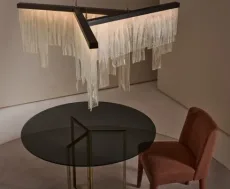 Cascata - Ceiling Mounting Plate - DALI-A Chandelier bronze with wavy kiln glass Cascata - Ceiling Mounting Plate - DALI-A Chandelier bronze with wavy kiln glass