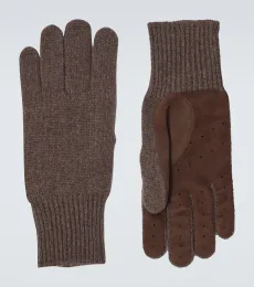 Cashmere and suede gloves