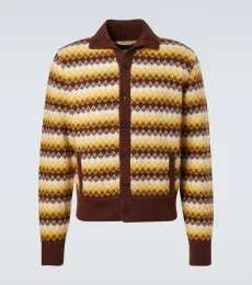 Cashmere and wool jacquard cardigan Cashmere and wool jacquard cardigan