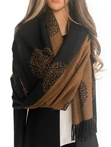 Cashmere Tree Life Blanket Scarf - Reversible Scarf Women Pashmina Shawl, Winter Scarfs Women, Large Wrap, Warm Scarf, Tree of Life Print Ladies Scarves Long Wraps, Womens Gifts (Black) Cashmere Tree Life Blanket Scarf - Reversible Scarf Women Pashmina Shawl, Winter Scarfs Women, Large Wrap, Warm Scarf, Tree of Life Print Ladies Scarves Long Wraps, Womens Gifts (Black)