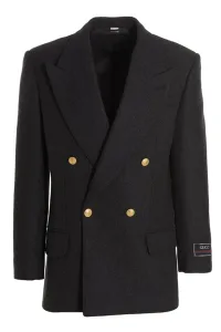 Cashmere Wool Double Breast Blazer Jacket Size 52 IT