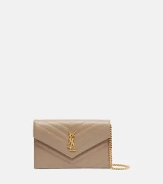 Cassandre matelassà envelope leather wallet on chain Cassandre matelassà envelope leather wallet on chain