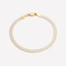 Cassie Diamond-Cut Gold Bracelet - 18k Gold Plated Silver Cassie Diamond-Cut Gold Bracelet - 18k Gold Plated Silver