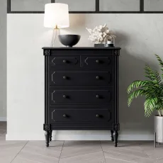 Casterton 5 Drawer Chest, Black Casterton 5 Drawer Chest, Black
