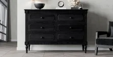 Casterton 6 Drawer Wide Chest - Black Casterton 6 Drawer Wide Chest - Black