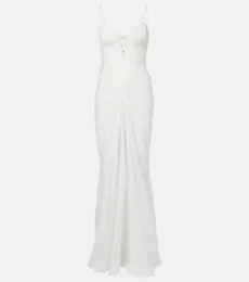 Cecilia draped silk muslin gown Cecilia draped silk muslin gown
