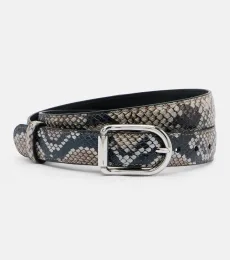 Ceinture en cuir effet serpent