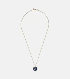 Celestial Medallion 14kt gold chain necklace with diamonds