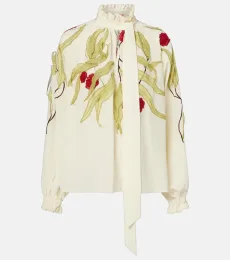 Cerere embroidered silk blouse Cerere embroidered silk blouse