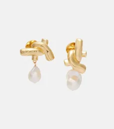 Chain Link pearl-embellished earrings Chain Link pearl-embellished earrings