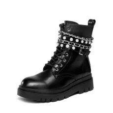 Chains Pearl Chunky Lug Sole Boots Chains Pearl Chunky Lug Sole Boots