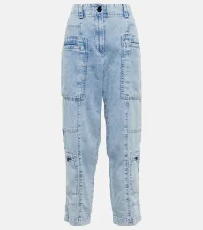 Chambray high-rise cargo jeans Chambray high-rise cargo jeans