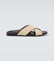 Chanclas Chiltern de rafia con piel Chanclas Chiltern de rafia con piel
