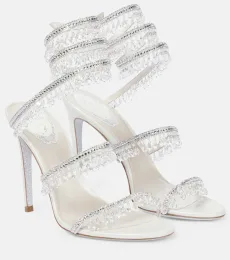 Chandelier embellished leather sandals Chandelier embellished leather sandals