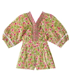 Chantal printed cotton-blend romper Chantal printed cotton-blend romper