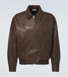 Chaqueta bomber de piel grabada Chaqueta bomber de piel grabada