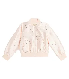 Chaqueta bomber de satén adornada Chaqueta bomber de satén adornada
