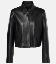 Chaqueta cropped Bleeker de piel