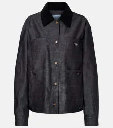 Chaqueta de chambray de algodón y lino Chaqueta de chambray de algodón y lino