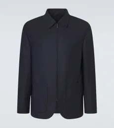 Chaqueta de chevron en mezcla de lana y cachemir