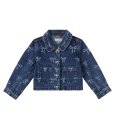 Chaqueta de denim estampada con lazos Chaqueta de denim estampada con lazos