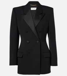 Chaqueta de esmoquin de lana grain de poudre Chaqueta de esmoquin de lana grain de poudre