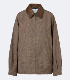 Chaqueta de lana con piel a cuadros Chaqueta de lana con piel a cuadros