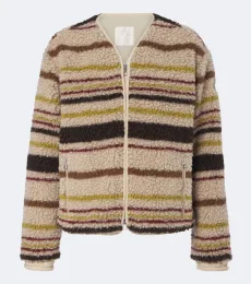 Chaqueta de lana y teddy a rayas Chaqueta de lana y teddy a rayas