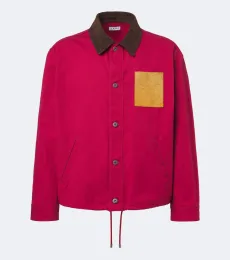 Chaqueta de lona de algodón con ante Chaqueta de lona de algodón con ante