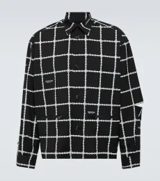 Chaqueta de mezcla de lana estampada