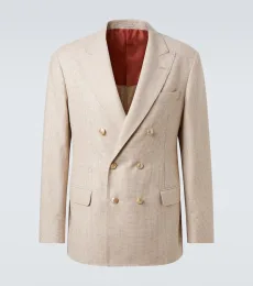 Chaqueta de traje de cachemir y seda con pata de gallo Chaqueta de traje de cachemir y seda con pata de gallo