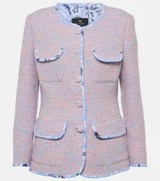 Chaqueta de tweed de mezcla de lana Chaqueta de tweed de mezcla de lana