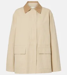 Chaqueta Rosa de gabardina de algodón Chaqueta Rosa de gabardina de algodón
