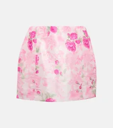Charma floral taffeta miniskirt