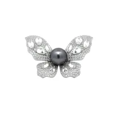 Charming Butterfly Silver Brooch