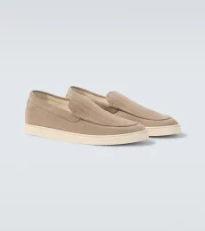 Chaussures slip-on en daim à chevrons Chaussures slip-on en daim à chevrons