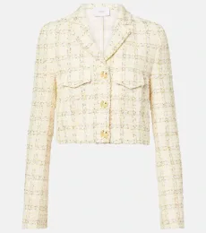 Checked cotton-blend jacket Checked cotton-blend jacket