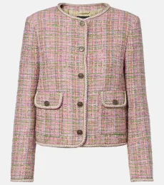 Checked cotton-blend tweed jacket Checked cotton-blend tweed jacket