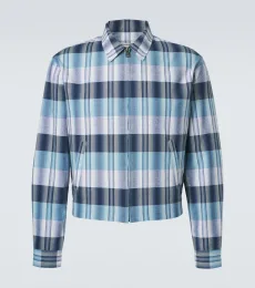 Checked cotton blouson jacket Checked cotton blouson jacket