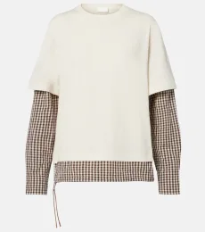 Checked cotton jersey T-shirt Checked cotton jersey T-shirt