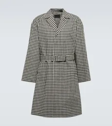 Checked cotton trench coat Checked cotton trench coat