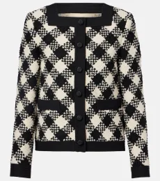 Checked ruffled tweed jacket Checked ruffled tweed jacket