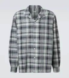 Checked silk and linen shirt