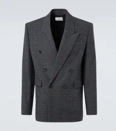 Checked wool and cashmere blazer Checked wool and cashmere blazer