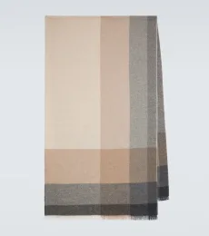 Checked wool and cashmere scarf Checked wool and cashmere scarf