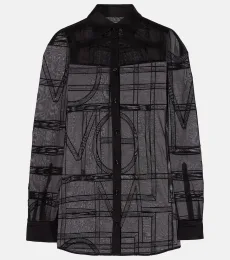 Chemise brodée en coton et soie Chemise brodée en coton et soie